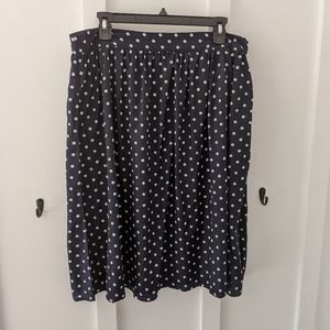 Mikarose skirt, navy with white Polka dots